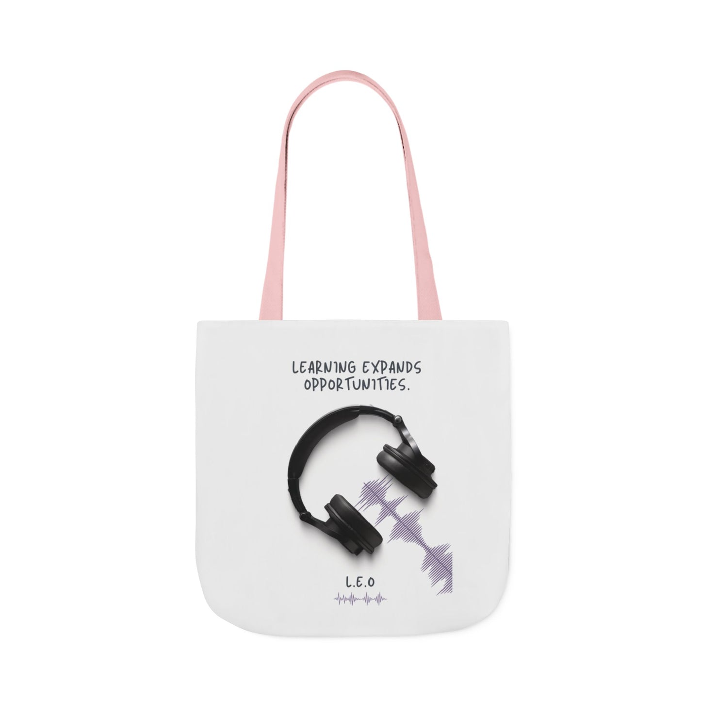 Personalized Initial Quote Headphones Canvas Tote Custom Name