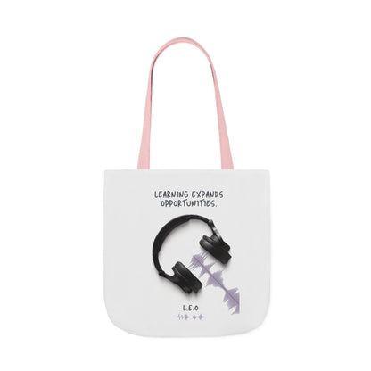 Personalized Initial Quote Headphones Canvas Tote Custom Name