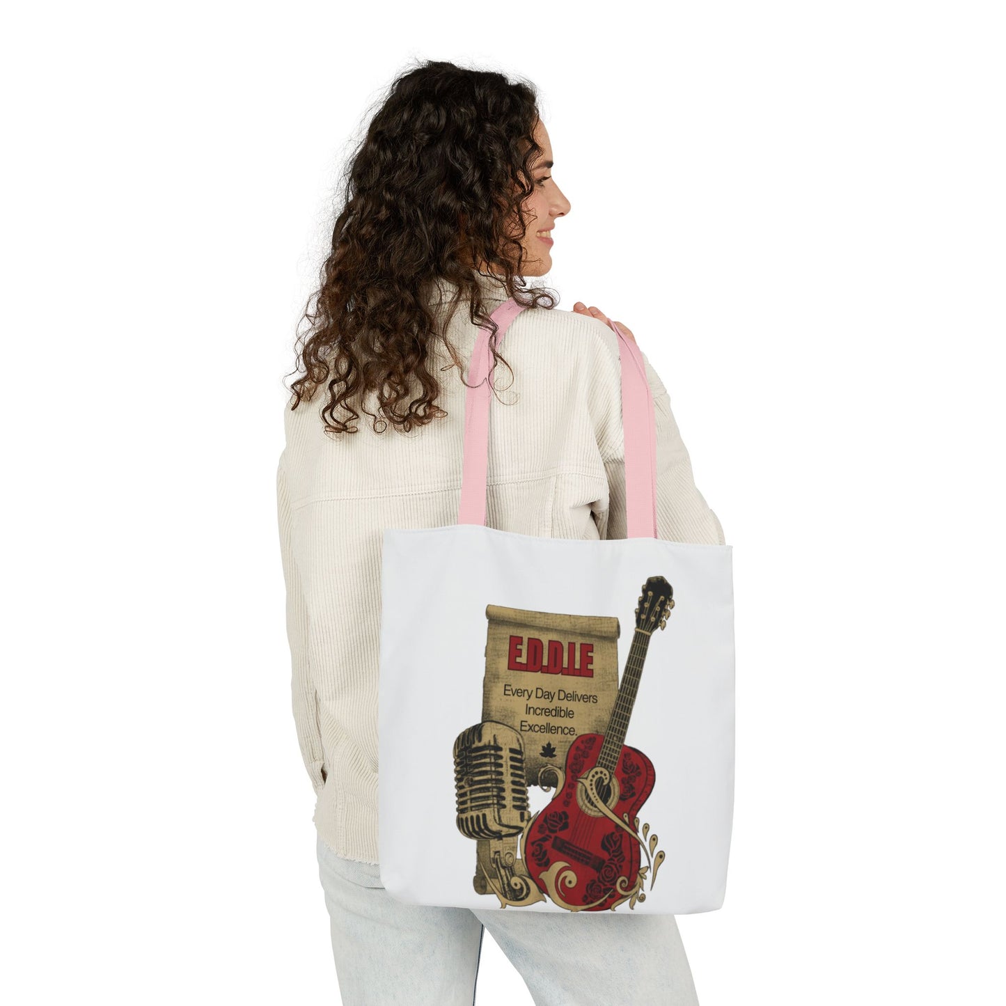 Personalized Initial Quote Guitar Canvas Tote Custom Name