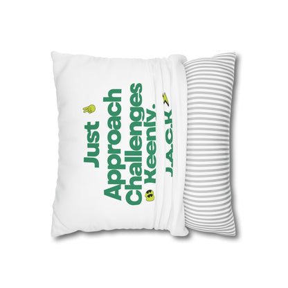 Personalized Initial Quote Simple Note — Custom Sayings on Square Poly Canvas Pillowcase