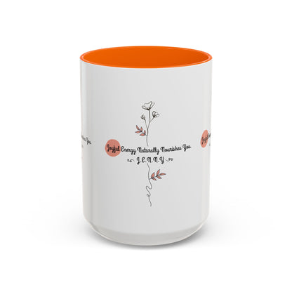 Personalized Initial Floral Minimalist Accent Coffee Mug