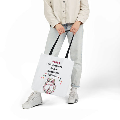 Personalized Initial Quote Floral Skull Canvas Tote Custom Name