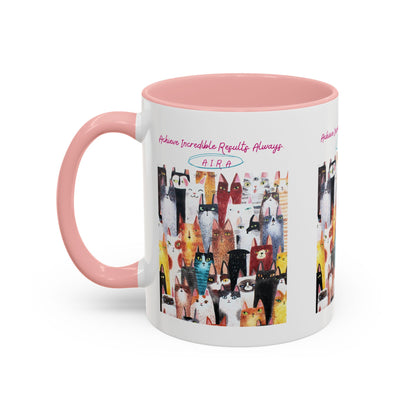 Personalized Initial Cat Collage Accent Coffee Mug