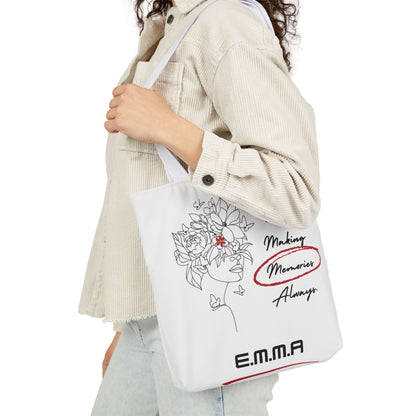 Personalized Initial Quote Floral Girl Canvas Tote Custom Name