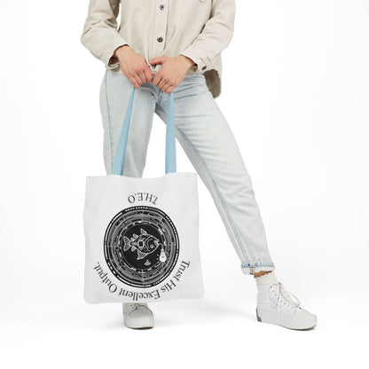 Personalized Initial Quote Circle Fish Canvas Tote Custom Name