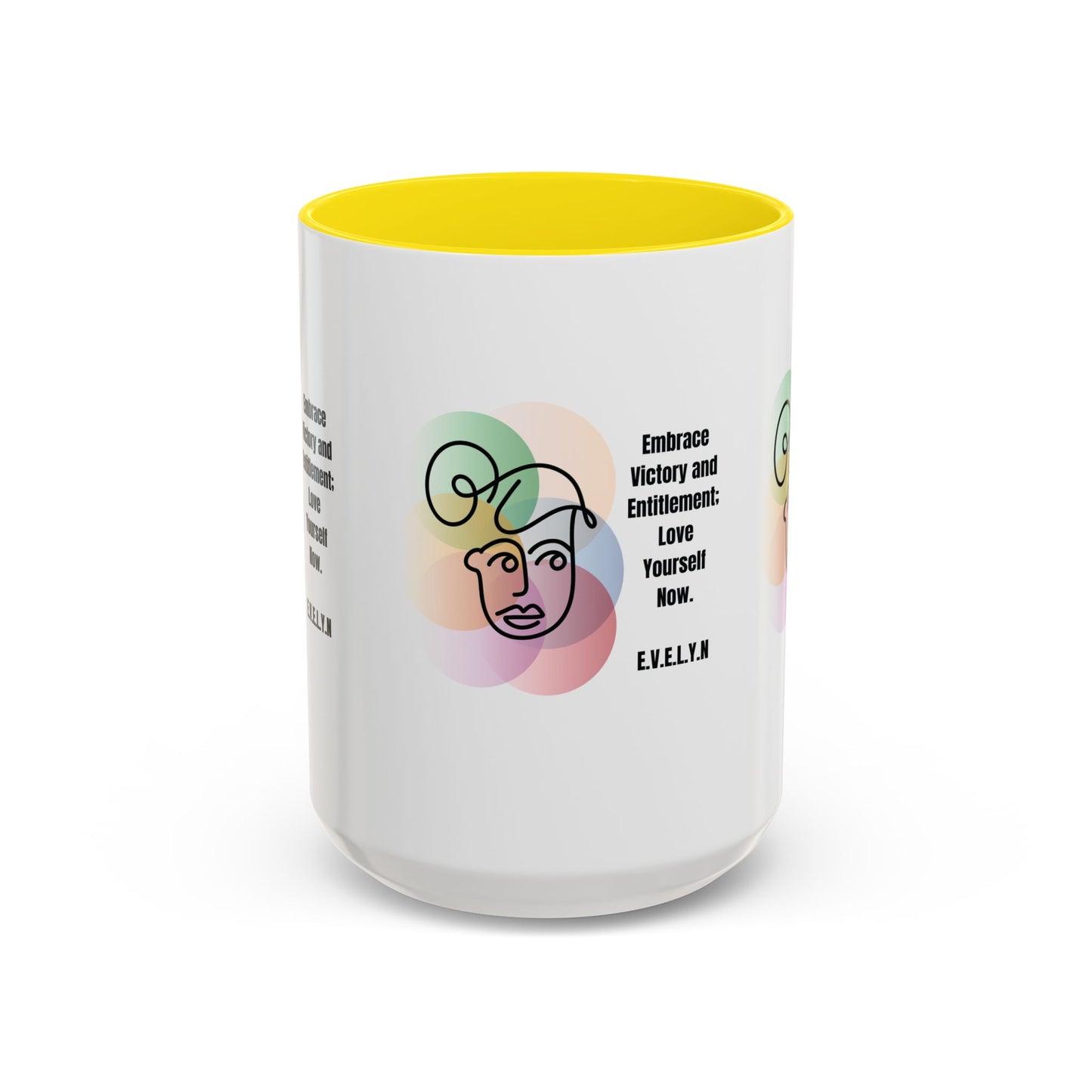 Personalized Initial Sketch Girl Accent Coffee Mug