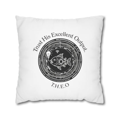 Personalized Initial Quote Fish — Custom Sayings on Square Poly Canvas Pillowcase