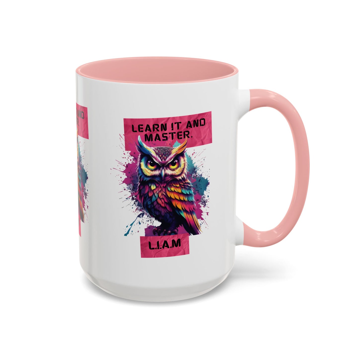 Personalized Initial Owl Accent Coffee Mug