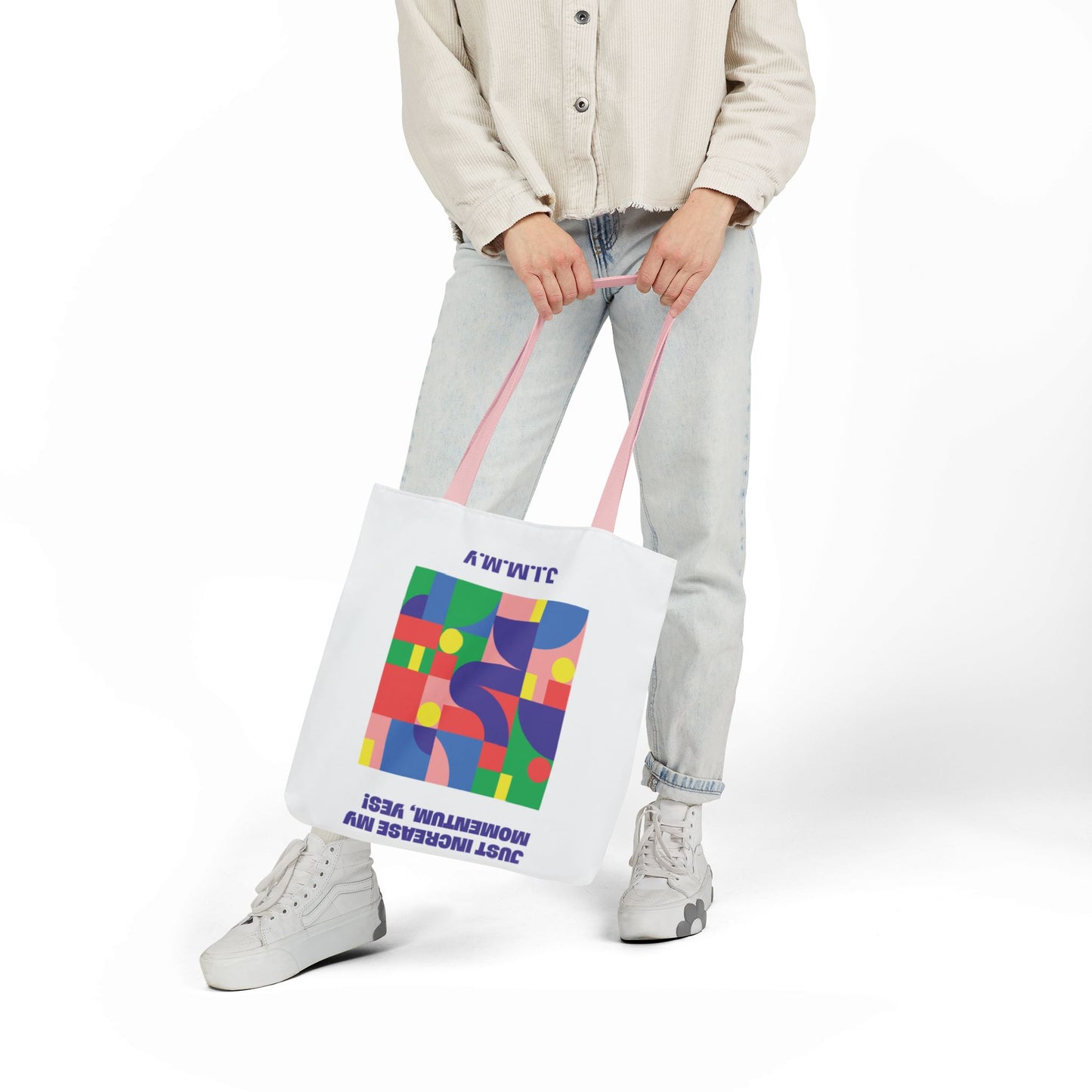 Personalized Initial Quote Colorful Momentum Canvas Tote Custom Name