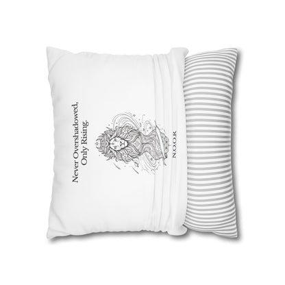 Personalized Initial Quote Girl Lion — Custom Sayings on Square Poly Canvas Pillowcase