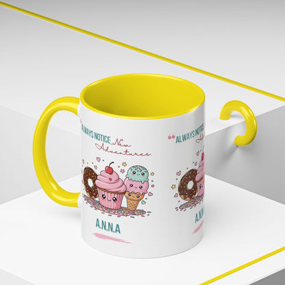 Personalized Initial Sweet Treat Accent Coffee Mug