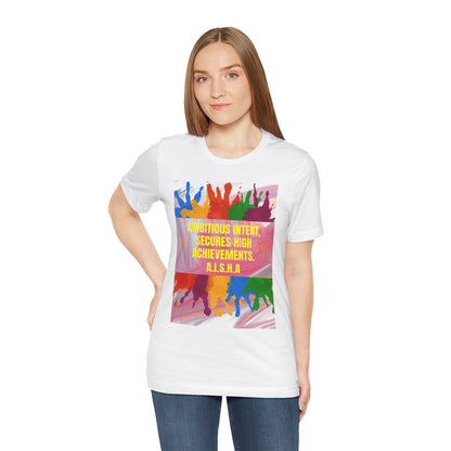 H2 Aura custom name initial t-shirt with a personalized artistic quote. A comfortable, versatile tee designed to showcase your individual aura and unique personality through custom typography.