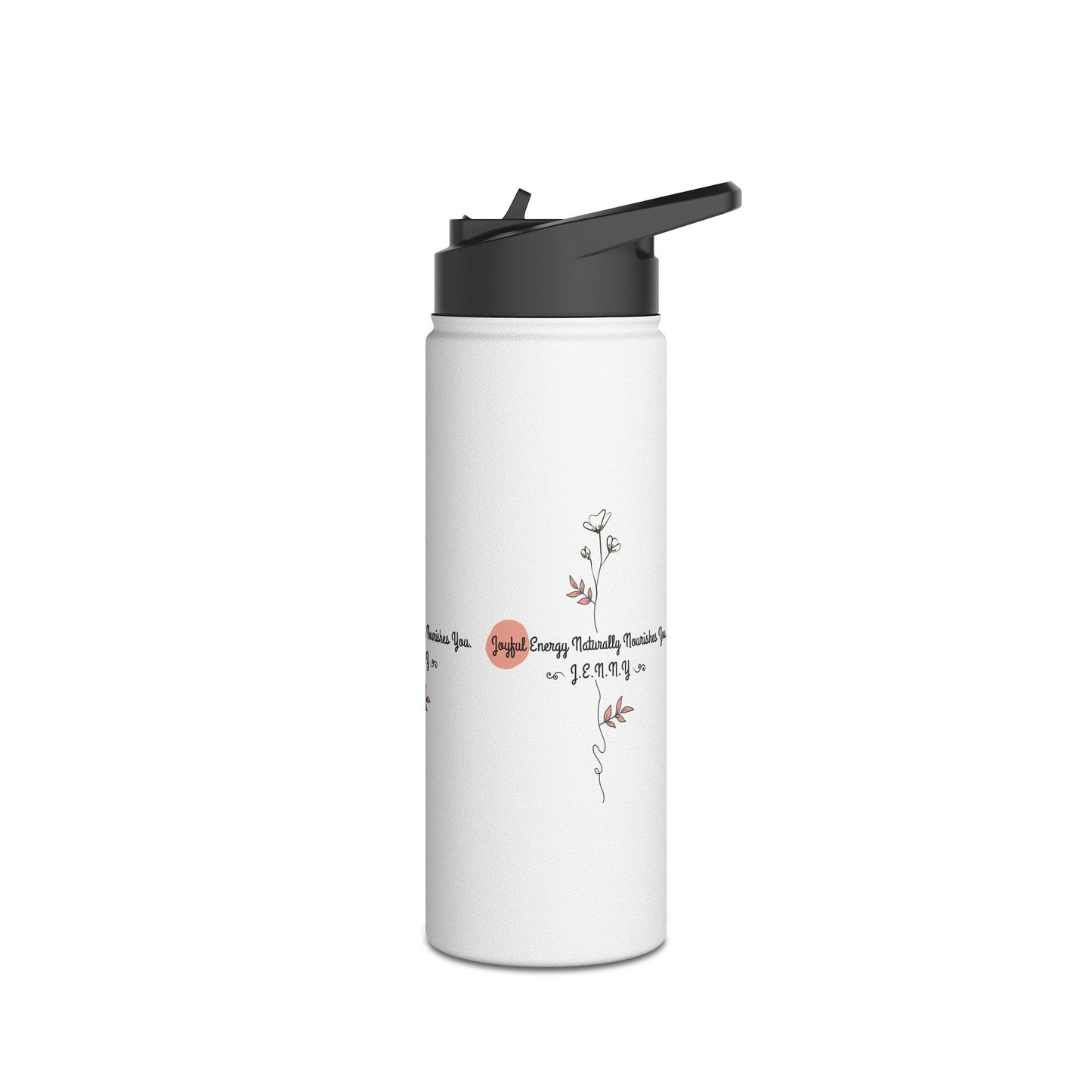 Personalized Initial Quote Floral Minimalist Stainless Steel Water Bottle