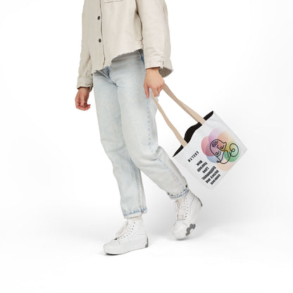 Personalized Initial Quote Sketch Girl Canvas Tote Custom Name