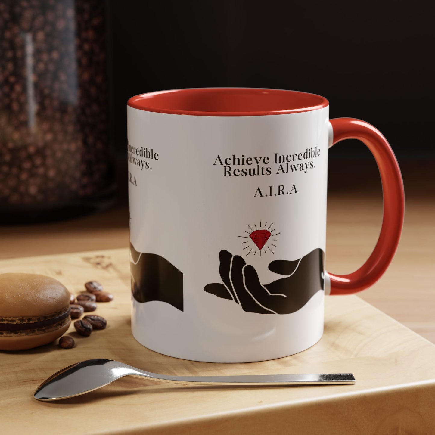 Personalized Initial Hand and Gem Accent Coffee Mug