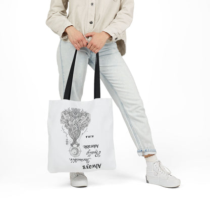 Personalized Initial Quote Light Girl Canvas Tote Custom Name