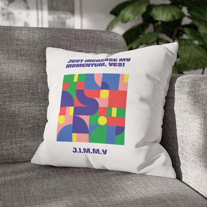 Personalized Initial Quote Colorful Momentum — Custom Sayings on Square Poly Canvas Pillowcase