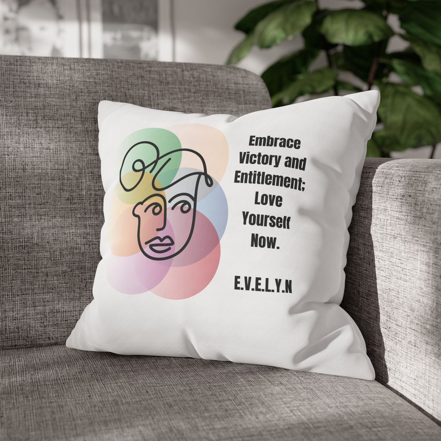 Personalized Initial Quote Simple Girl — Custom Sayings on Square Poly Canvas Pillowcase