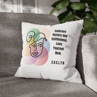 Personalized Initial Quote Simple Girl — Custom Sayings on Square Poly Canvas Pillowcase