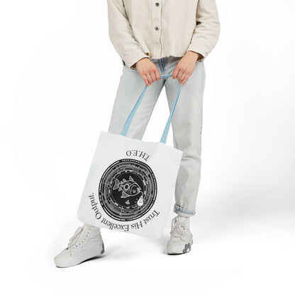 Personalized Initial Quote Circle Fish Canvas Tote Custom Name