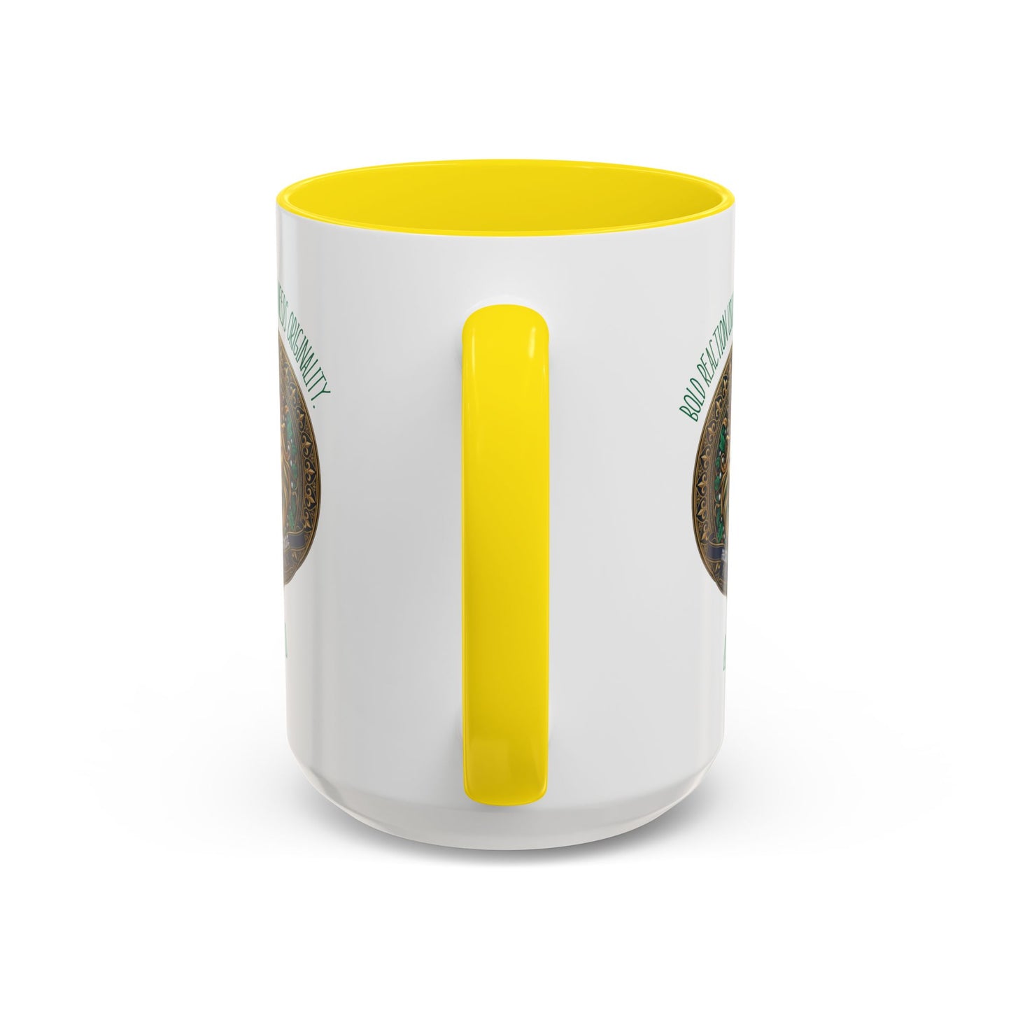 Personalized Initial Circled Lion Accent Coffee Mug