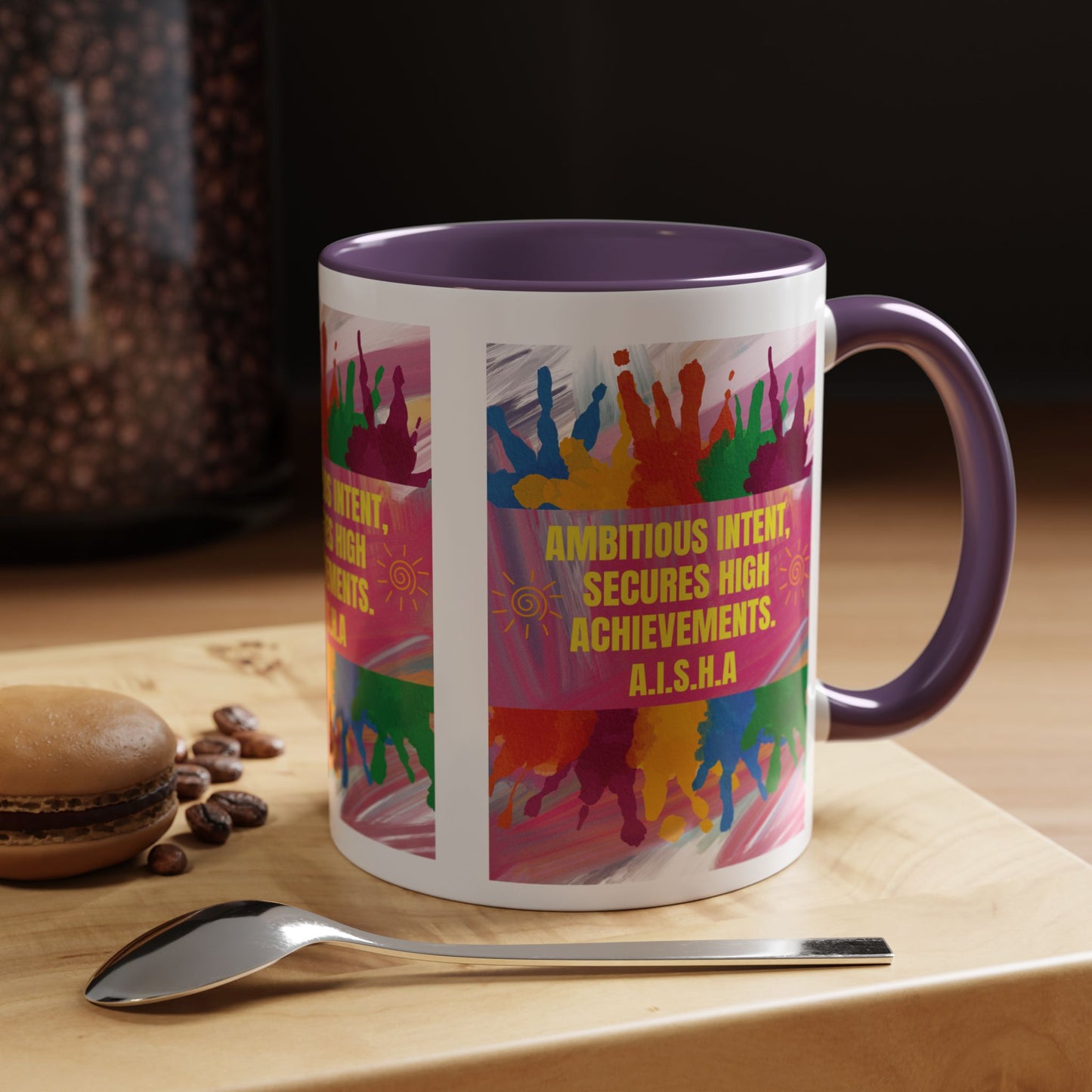 Personalized Initial Colorful Paint Accent Coffee Mug