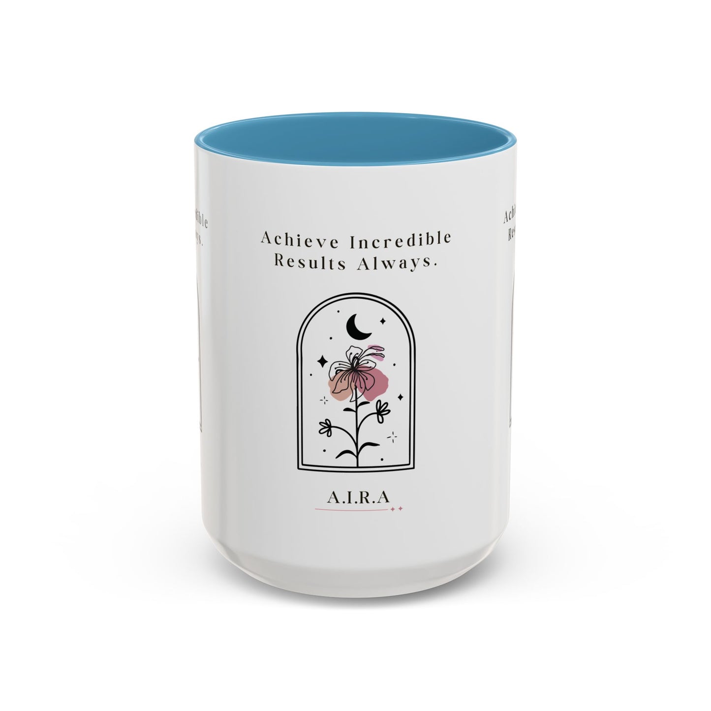 Personalized Initial Floral Moon Accent Coffee Mug