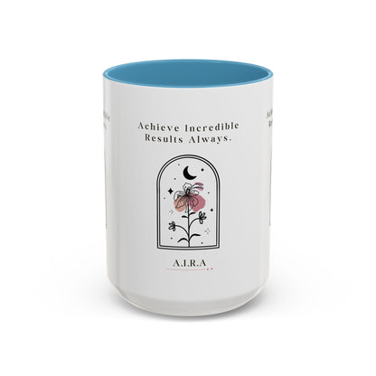 Personalized Initial Floral Moon Accent Coffee Mug