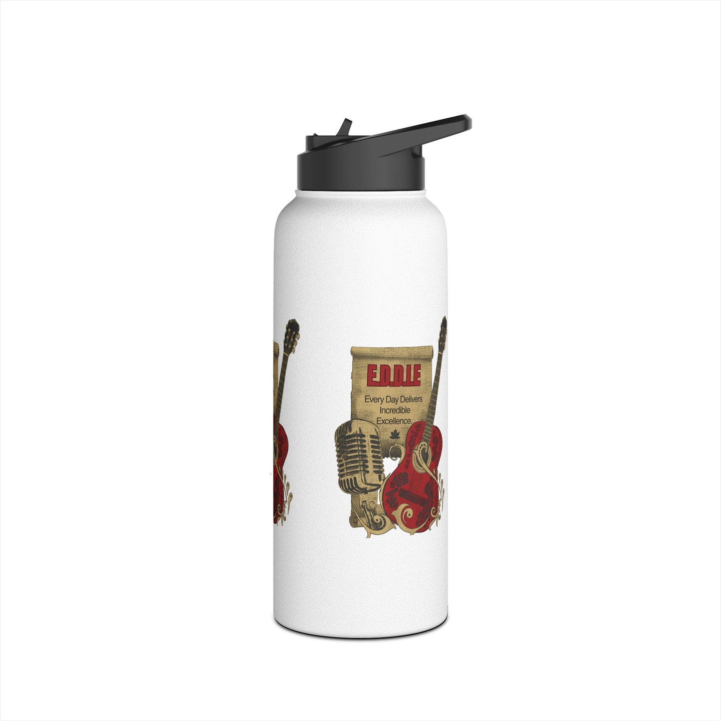 Personalized Initial Quote Guitar Stainless Steel Water Bottle