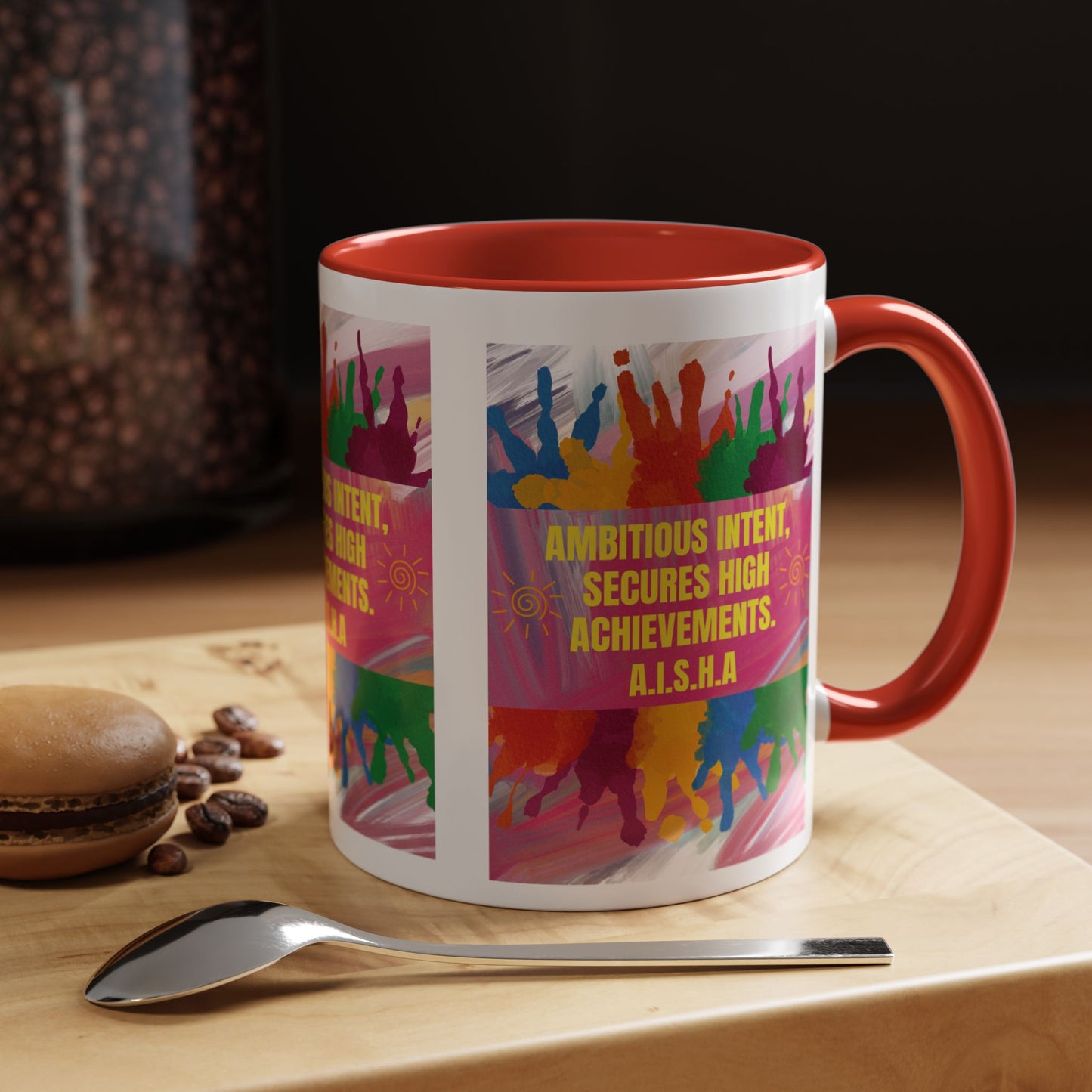 Personalized Initial Colorful Paint Accent Coffee Mug