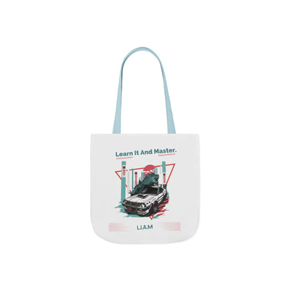 Personalized Initial Quote Dinosaur Car Canvas Tote Custom Name
