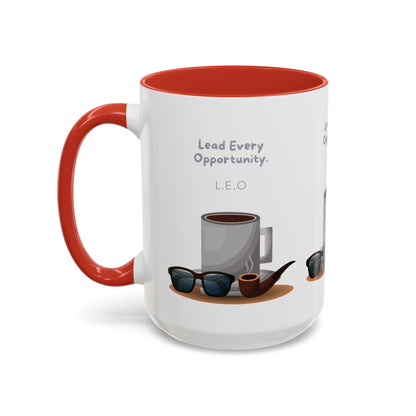 Personalized Initial Coffee and Sunglasses Accent Coffee Mug