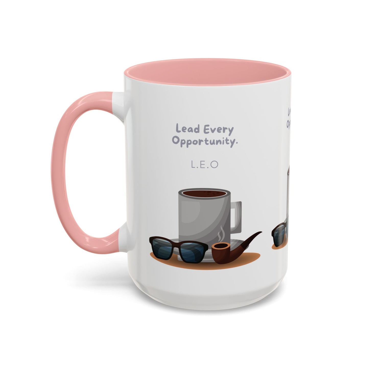 Personalized Initial Coffee and Sunglasses Accent Coffee Mug
