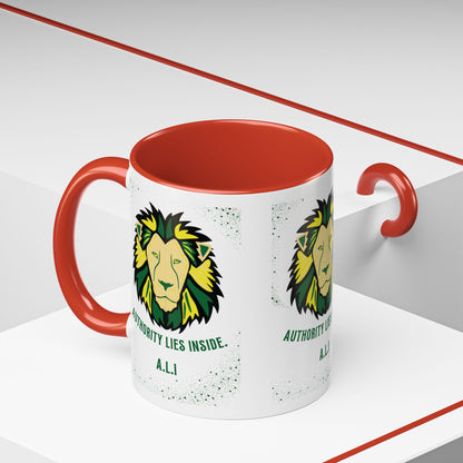 Personalized Initial Lion Accent Coffee Mug