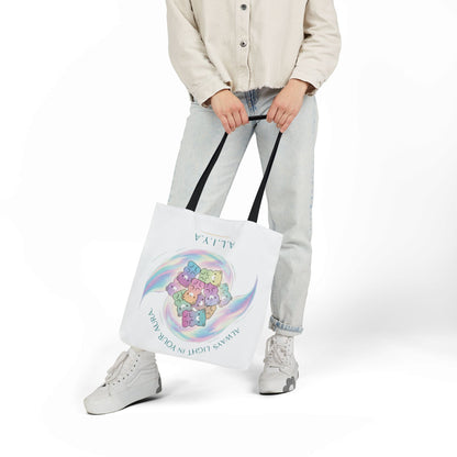 Personalized Initial Quote Pastel Cloud Canvas Tote Custom Name