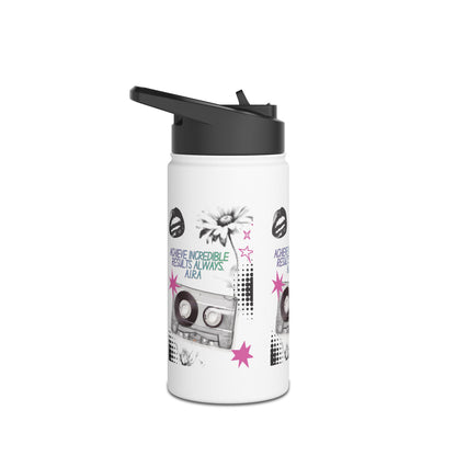Personalized Initial Quote Cassette Stainless Steel Water Bottle