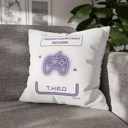 Personalized Initial Quote Game Controller — Custom Sayings on Square Poly Canvas Pillowcase