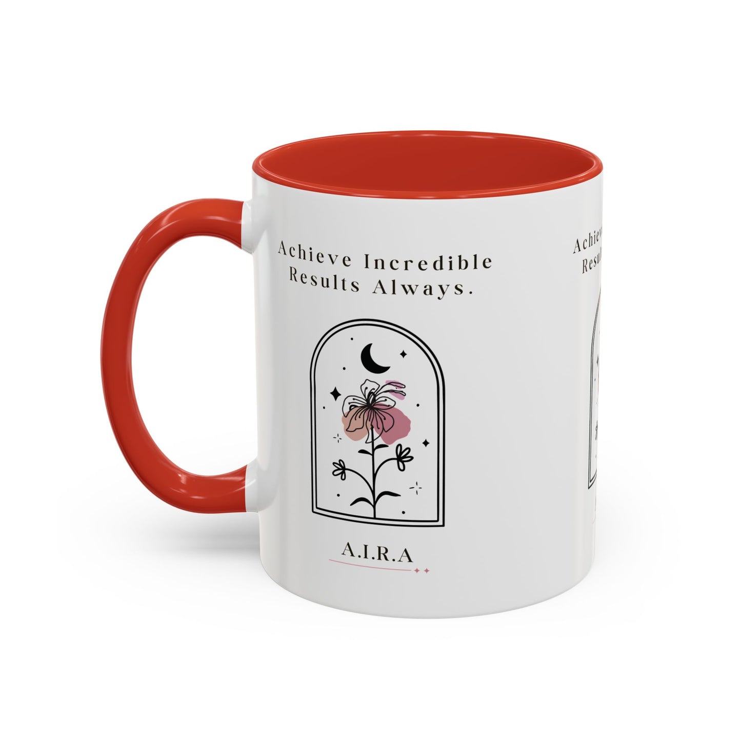 Personalized Initial Floral Moon Accent Coffee Mug