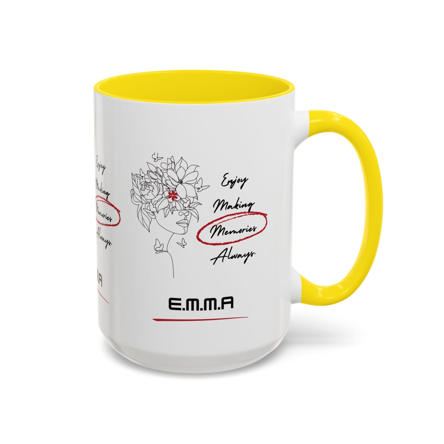 Personalized Initial Floral Girl Accent Coffee Mug