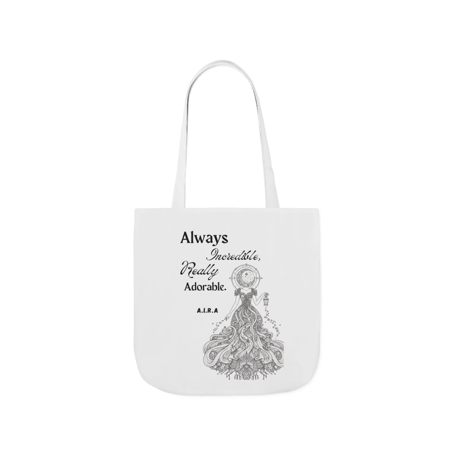Personalized Initial Quote Light Girl Canvas Tote Custom Name