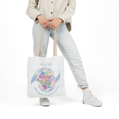 Personalized Initial Quote Pastel Cloud Canvas Tote Custom Name