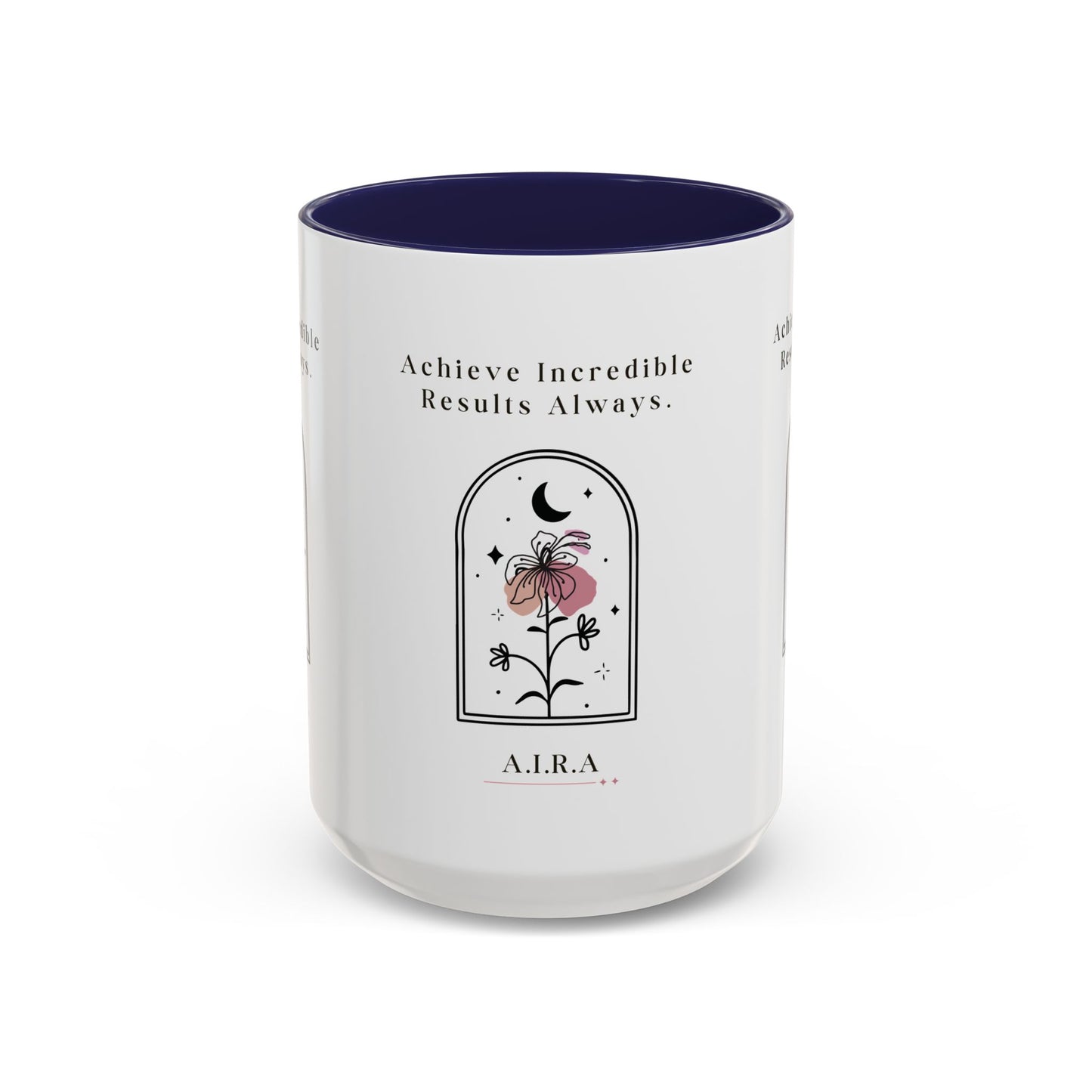Personalized Initial Floral Moon Accent Coffee Mug