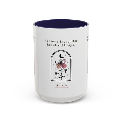 Personalized Initial Floral Moon Accent Coffee Mug