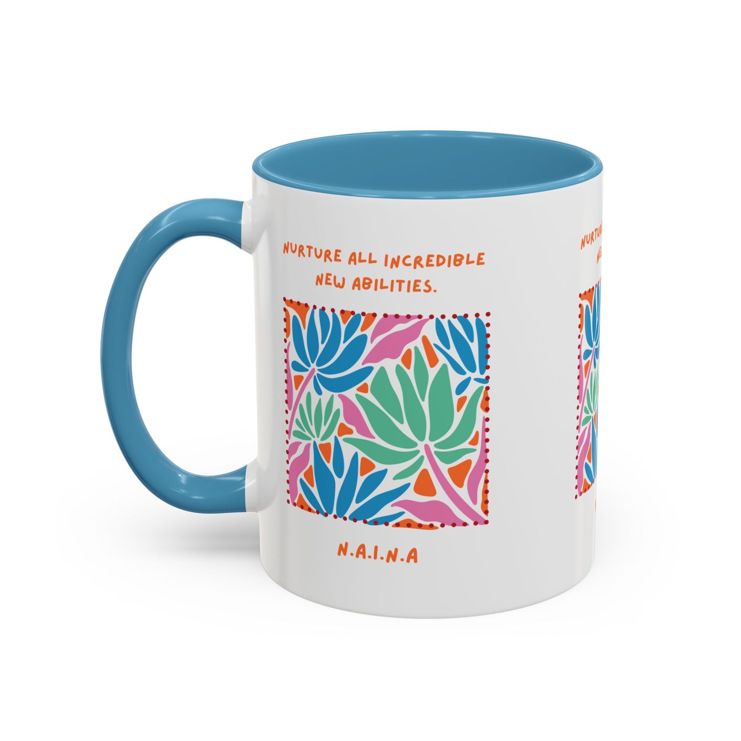 Personalized Initial Floral Momentum Accent Coffee Mug