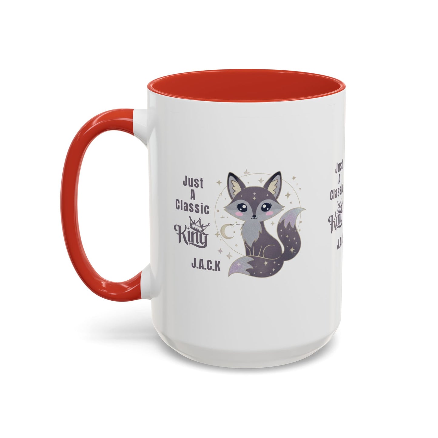 Personalized Initial Fox King Accent Coffee Mug