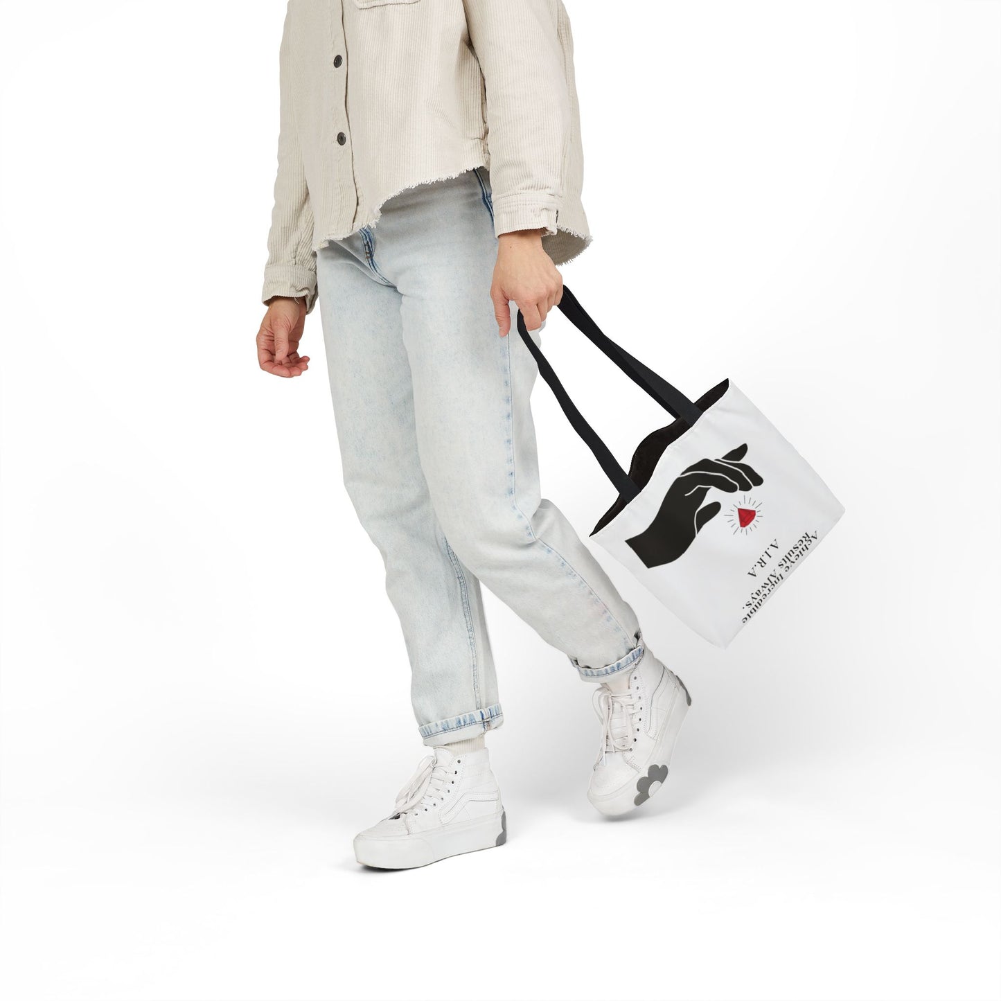 Personalized Initial Quote Gem Hand Canvas Tote Custom Name