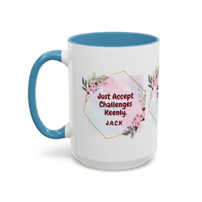 Personalized Floral Frame Accent Coffee Mug