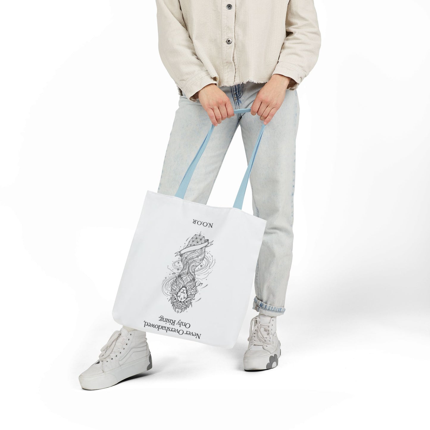 Personalized Initial Quote Girl Lion Canvas Tote Custom Name