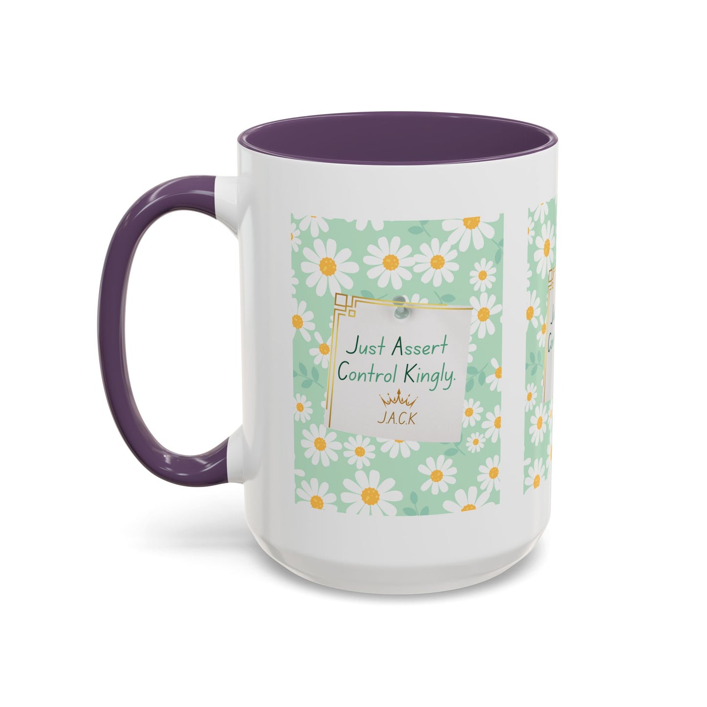 Personalized Floral Message Accent Coffee Mug