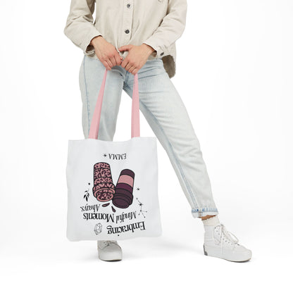 Personalized Initial Quote Coffee Cup Canvas Tote Custom Name